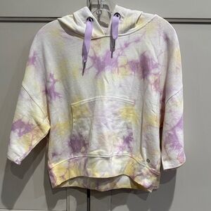 Mono B Tie-Dye Short Sleeve Hoodie with Kangaroo Pocket